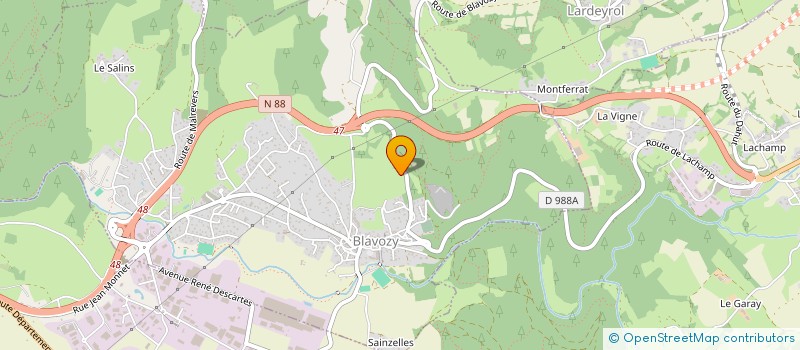 localisation de l'entreprise JOYEUSE PETANQUE BLAVOZIENNE  BLAVOZY