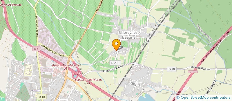 localisation de l'entreprise JP FROID CLIMATISATION  CHOREY-LES-BEAUNE