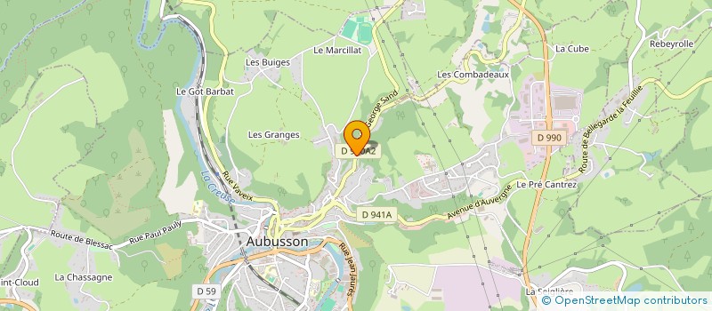 localisation de l'entreprise JPM à AUBUSSON
