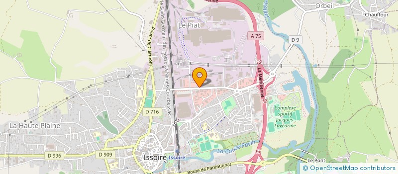 localisation de l'entreprise JPP PNEU SERVICES  ISSOIRE