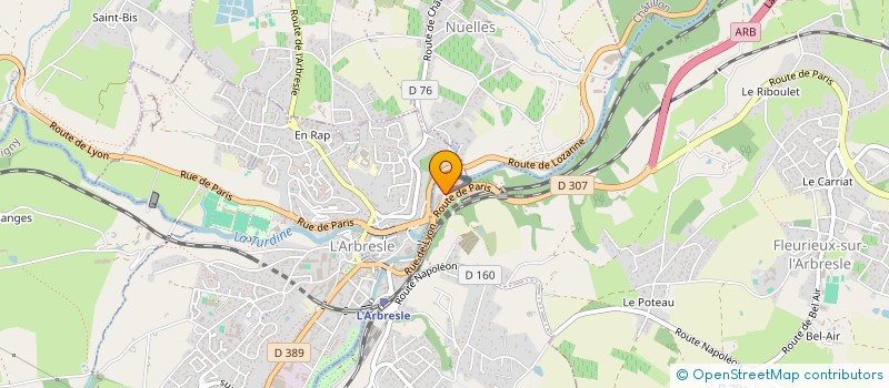 localisation de l'entreprise JPS AUTOMOBILES à FLEURIEUX SUR L'ARBRESLE