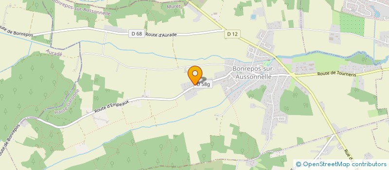 localisation de l'entreprise JPS TRANSPORT à BONREPOS-SUR-AUSSONNELLE