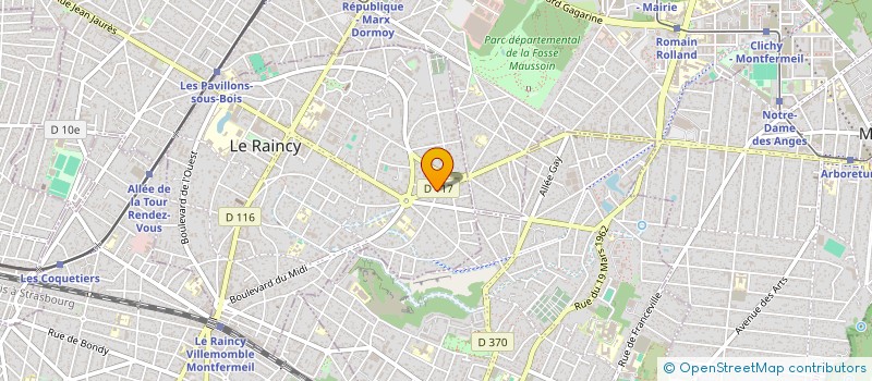 localisation de l'entreprise JRP AUTOMOBILES à LE RAINCY