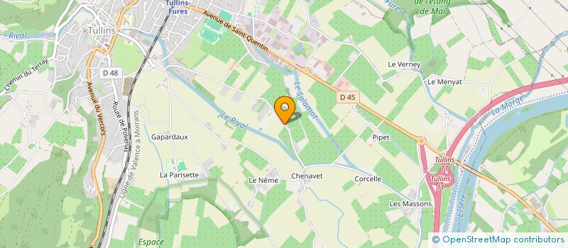 localisation de l'entreprise JSF CAOUTCHOUC à TULLINS