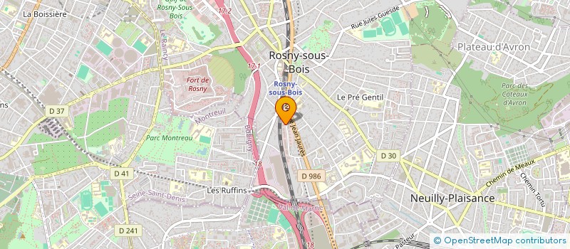 localisation de l'entreprise JT SUPERETTE à ROSNY-SOUS-BOIS