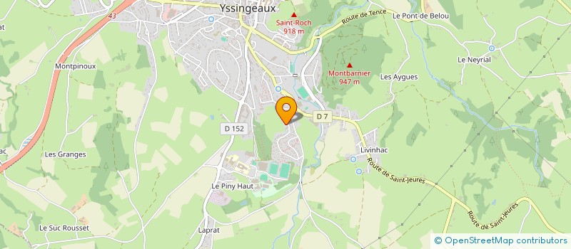 localisation de l'entreprise JUDO CLUB D'YSSINGEAUX à YSSINGEAUX