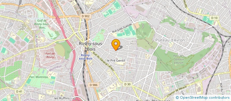 localisation de l'entreprise JUDO CLUB DE CLICHY SOUS BOIS à ROSNY-SOUS-BOIS