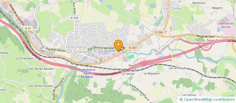 localisation de l'entreprise JUDO CLUB DE PONTCHARRA  VINDRY-SUR-TURDINE