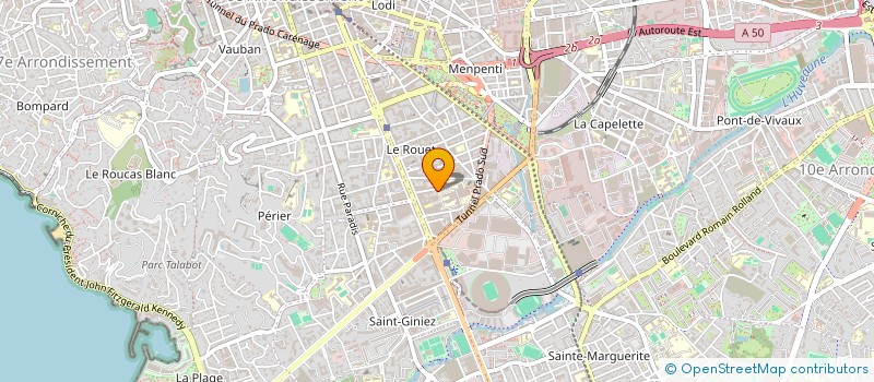 localisation de l'entreprise JUDO CLUB PRADO  MARSEILLE