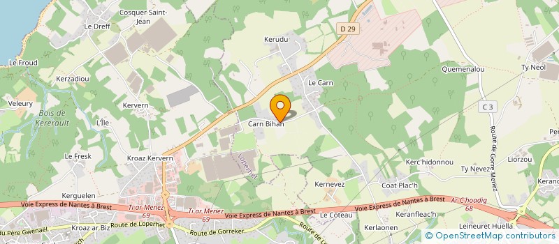 localisation de l'entreprise JUHELO  LOPERHET