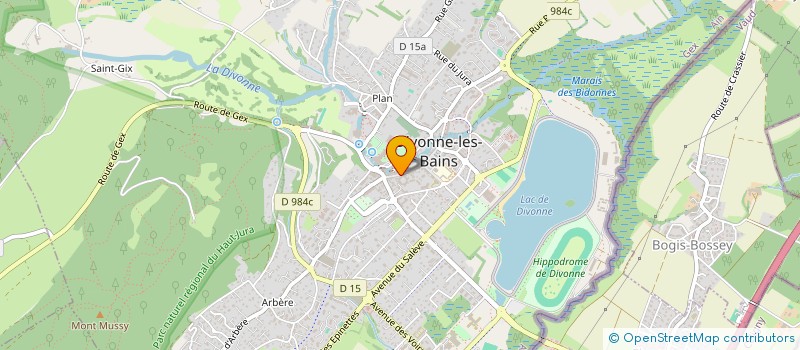 localisation de l'entreprise JURA-LEMAN AUDITION à DIVONNE-LES-BAINS