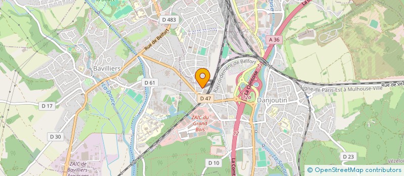 localisation de l'entreprise JURAX SCI  DANJOUTIN