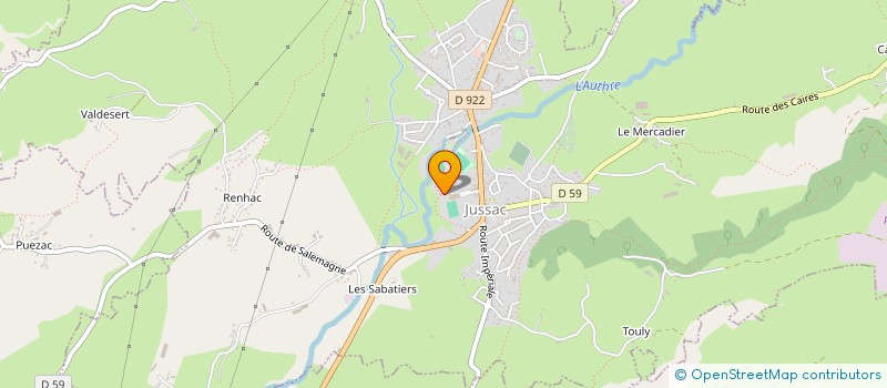 localisation de l'entreprise JUSSAC PADEL TENNIS-CLUB à JUSSAC