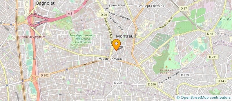 localisation de l'entreprise JUST' IMMO à MONTREUIL