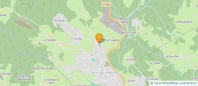 localisation de l'entreprise JUST INTERIM  SAINT-JUST-MALMONT