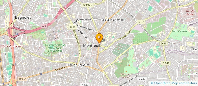 localisation de l'entreprise JUSTE-COIFFURE à MONTREUIL