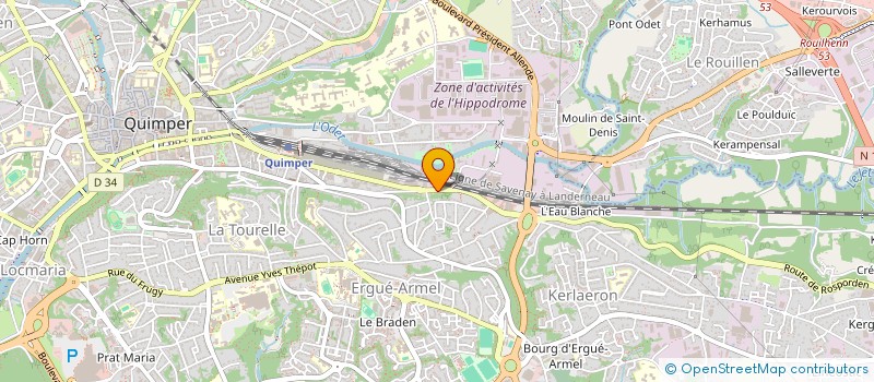 localisation de l'entreprise JV. BRIANT à QUIMPER