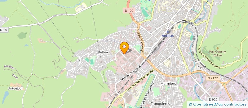 localisation de l'entreprise JV HOLDING à AURILLAC