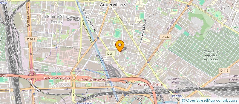 localisation de l'entreprise K.B TAXI  AUBERVILLIERS