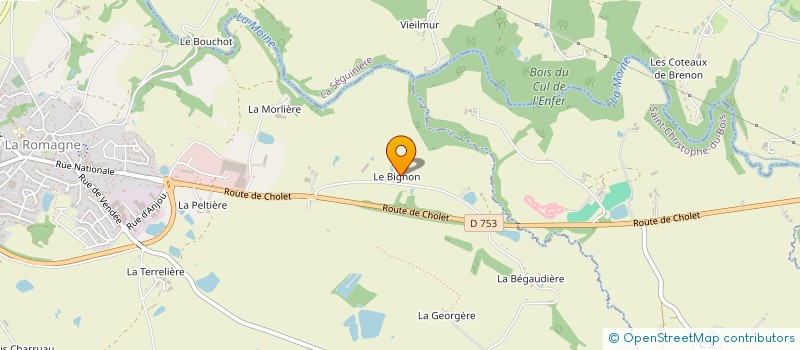 localisation de l'entreprise K.D. BIGNON  LA ROMAGNE