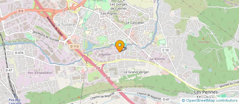 localisation de l'entreprise K.ECHAFAUDAGES à LES PENNES-MIRABEAU