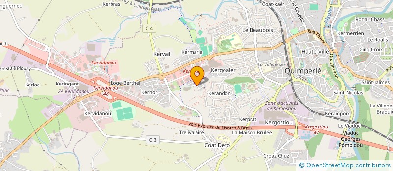localisation de l'entreprise K.I.F. à QUIMPERLE