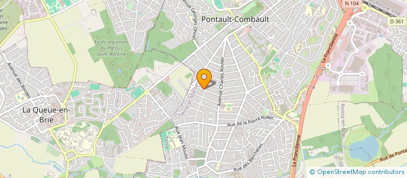 localisation de l'entreprise K INFORMATIQUE à PONTAULT-COMBAULT