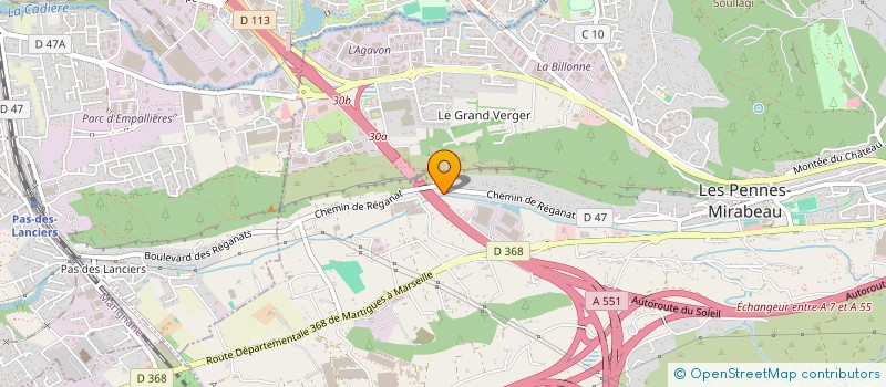 localisation de l'entreprise K.M EXPLOITATION  LES PENNES-MIRABEAU
