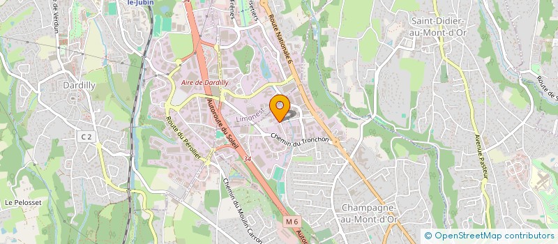 localisation de l'entreprise K2 PRINT  CHAMPAGNE-AU-MONT-D'OR