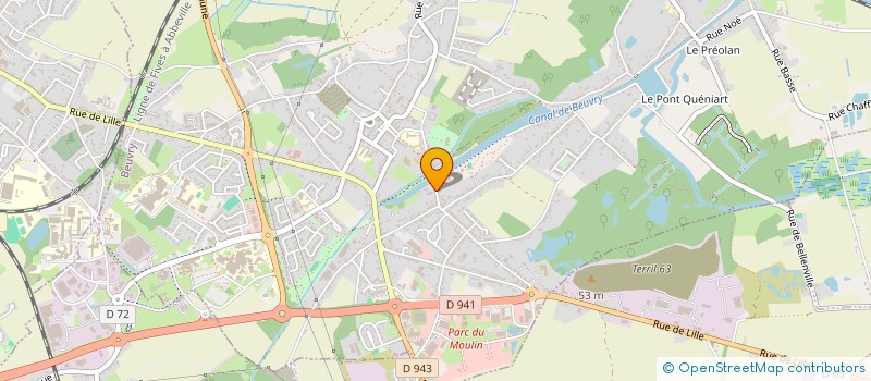 localisation de l'entreprise K2C IMMO  BEUVRY