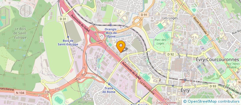 localisation de l'entreprise K2MI TRANSPORTS  EVRY-COURCOURONNES