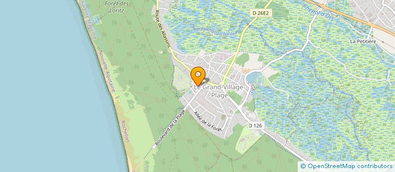 localisation de l'entreprise KABANASURF SURF SCHOOL  LE GRAND-VILLAGE-PLAGE