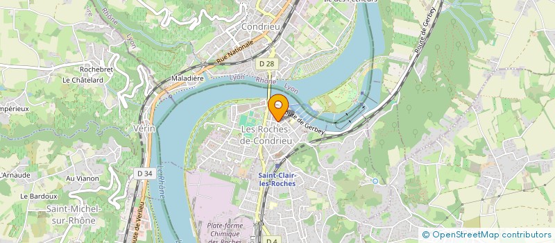 localisation de l'entreprise KADRAS  LES ROCHES-DE-CONDRIEU