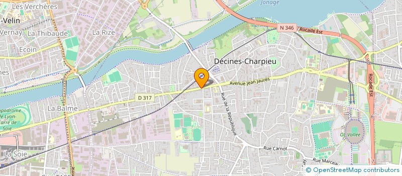 localisation de l'entreprise KALINE MG  DECINES-CHARPIEU