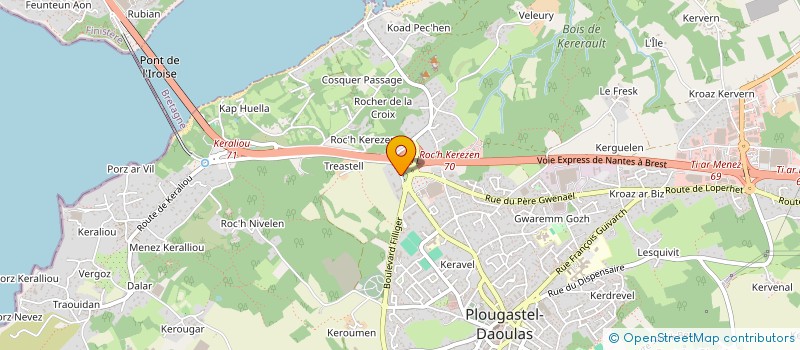 localisation de l'entreprise KASTEL ROC'H  PLOUGASTEL-DAOULAS