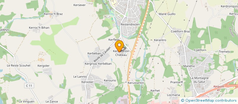 localisation de l'entreprise KASTELL GLACE à CAUDAN