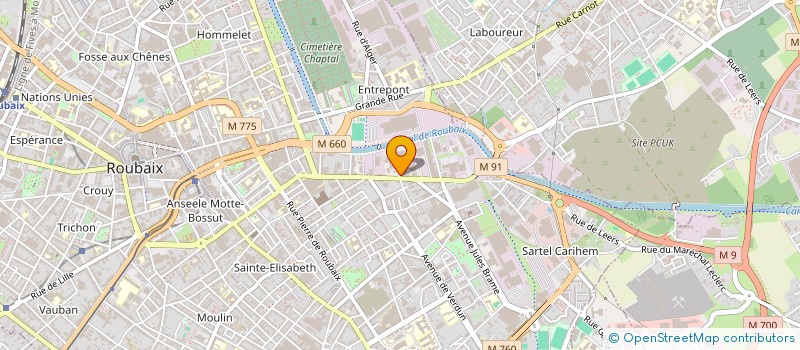 localisation de l'entreprise KB  ROUBAIX