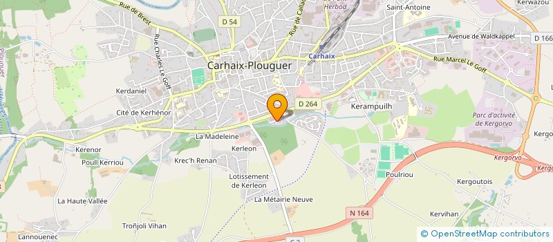 localisation de l'entreprise KB SPORT à CARHAIX-PLOUGUER