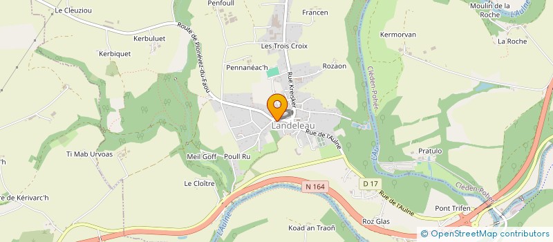 localisation de l'entreprise KERHOAS à LANDELEAU