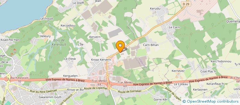 localisation de l'entreprise KERNEVEZ  PLOUGASTEL-DAOULAS