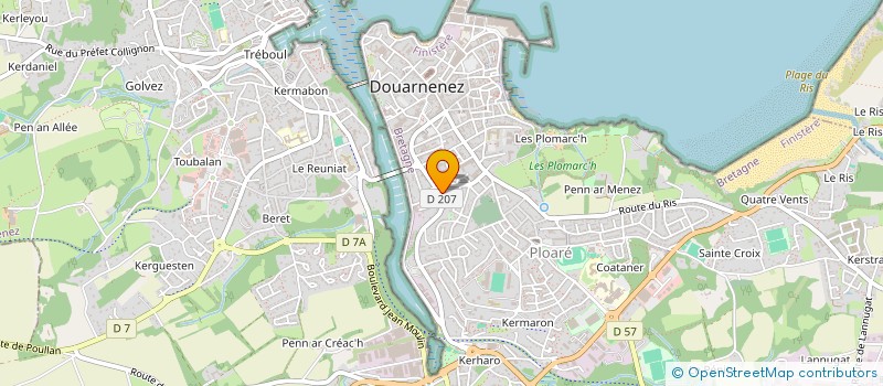 localisation de l'entreprise KERVAHUT CHAUFFAGE à DOUARNENEZ