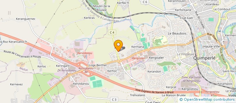 localisation de l'entreprise KERVAIL OPTIC  QUIMPERLE