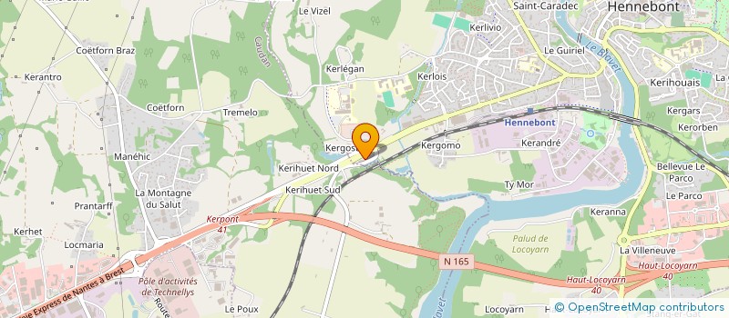 localisation de l'entreprise KERVARREC MOTOCULTURE à HENNEBONT