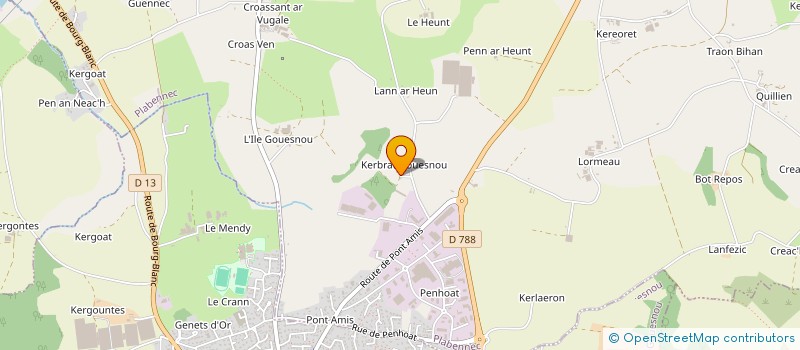 localisation de l'entreprise KERVEVAN à PLABENNEC