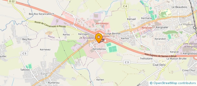 localisation de l'entreprise KERVIDANOU AUTOMOBILE à QUIMPERLE