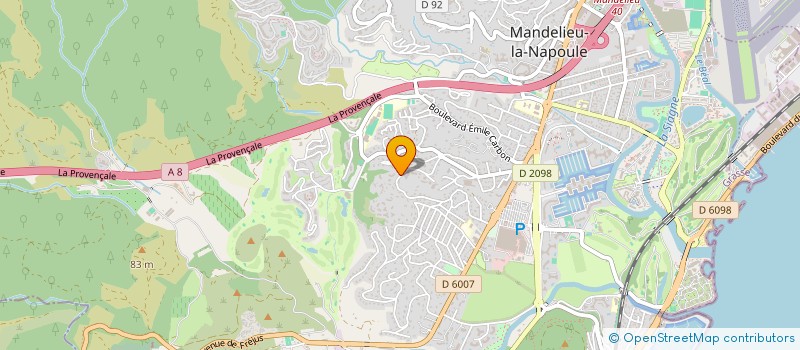 localisation de l'entreprise KEV TAXI 06 à MANDELIEU-LA-NAPOULE