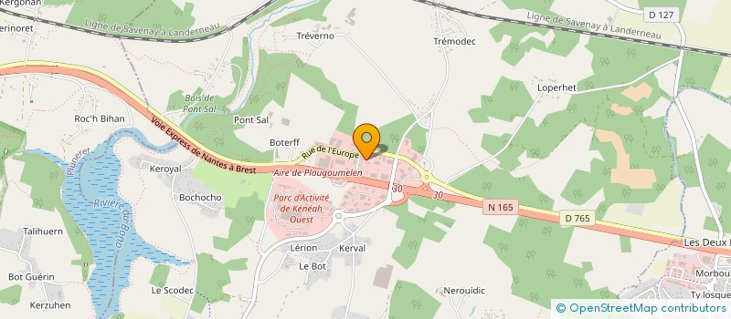 localisation de l'entreprise KEVELER à PLOUGOUMELEN