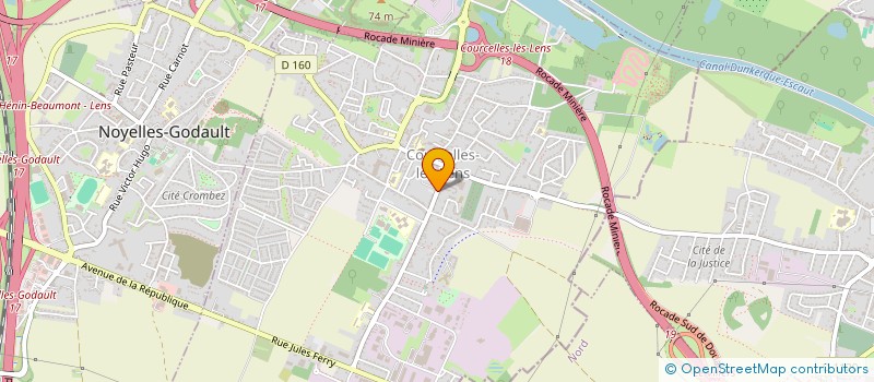 localisation de l'entreprise KH-IMMO  COURCELLES-LES-LENS