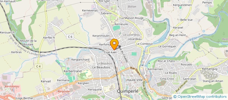 localisation de l'entreprise KIMPERLE YAOUANKIZ TEAM VTT à QUIMPERLE