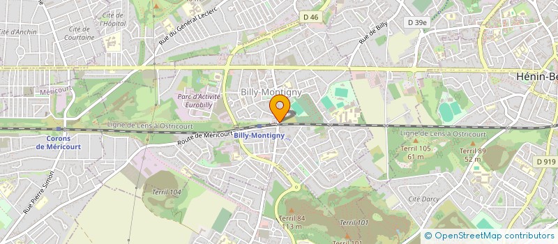 localisation de l'entreprise KINE BALNEO GARE à BILLY-MONTIGNY